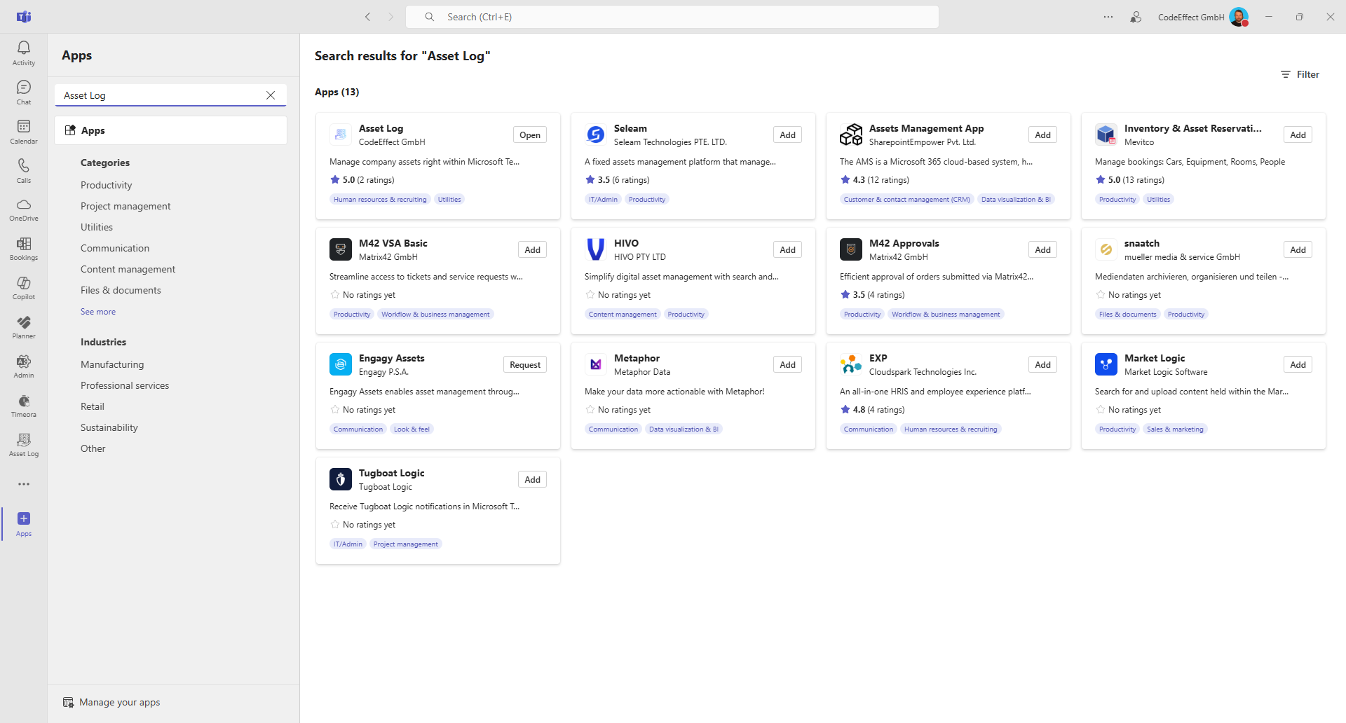 2. Search for Asset Log